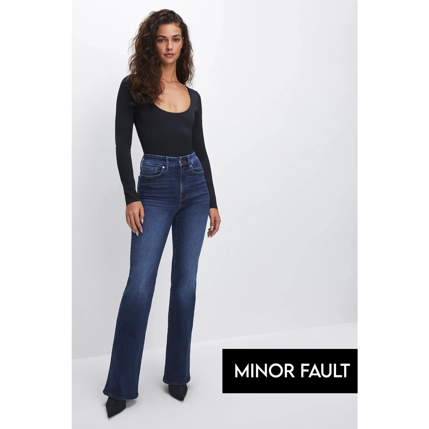 (Minor Fault) Dark Blue High Rise Flare Jeans | Montivo Pakistan