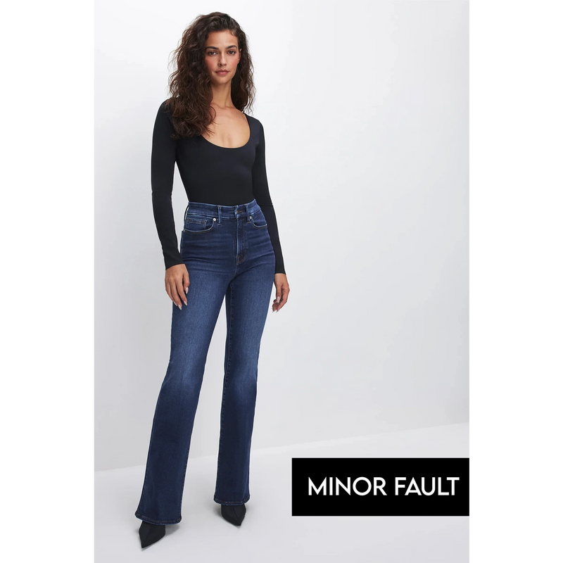(Minor Fault) Dark Blue High Rise Flare Jeans | Montivo Pakistan