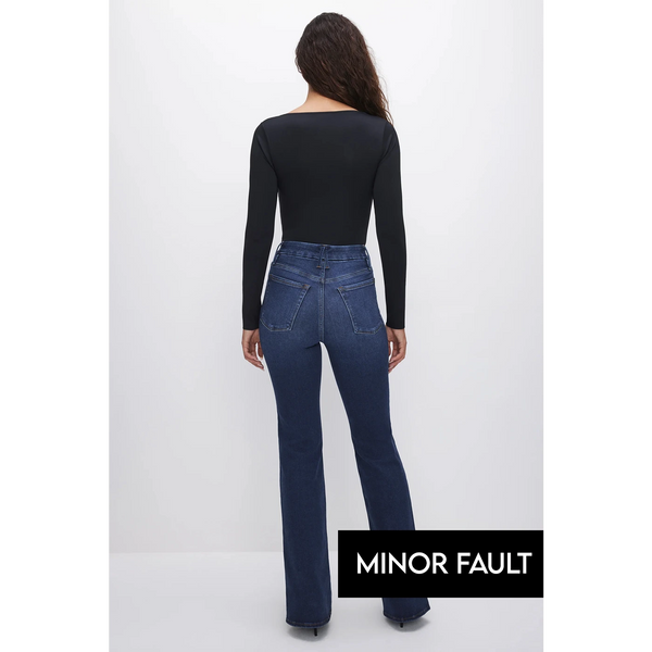(Minor Fault) Dark Blue High Rise Flare Jeans | Montivo Pakistan