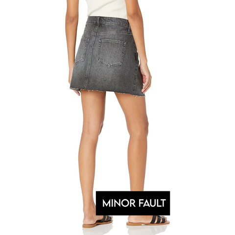 (Minor Fault) Charcoal Denim Mini Skirt | Montivo Pakistan