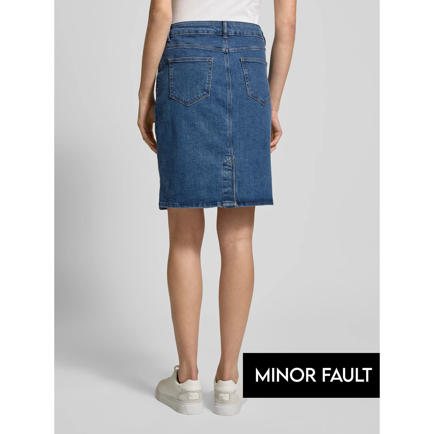 (Minor Fault) Dark Blue Knee-Length Denim Skirt | Montivo Pakistan