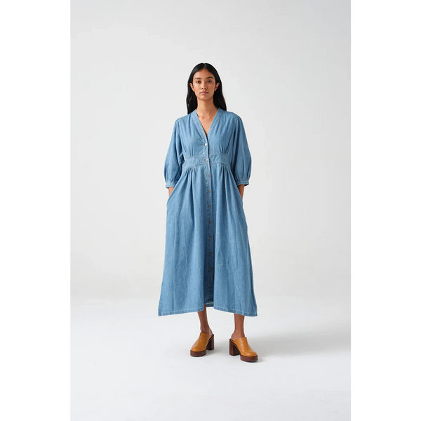 Vintage Light Blue Denim Dress | Montivo Pakistan