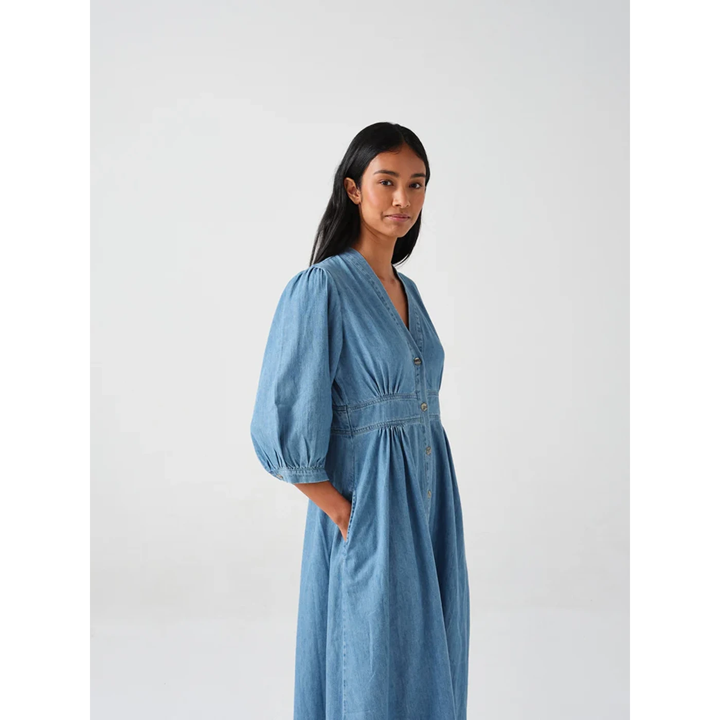 Vintage Light Blue Denim Dress | Montivo Pakistan