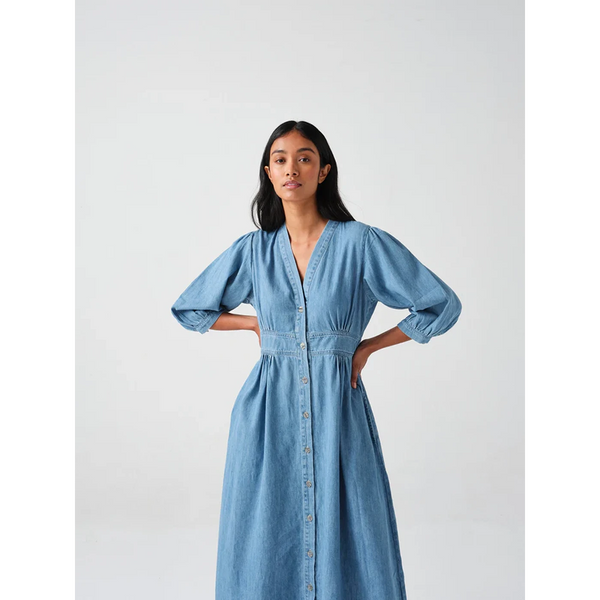 Vintage Light Blue Denim Dress | Montivo Pakistan