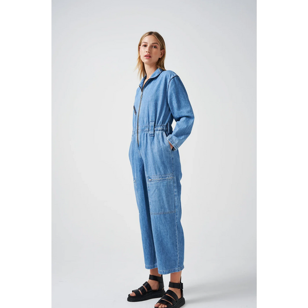Vintage Denim Light Blue Denim Jumpsuit | Montivo Pakistan