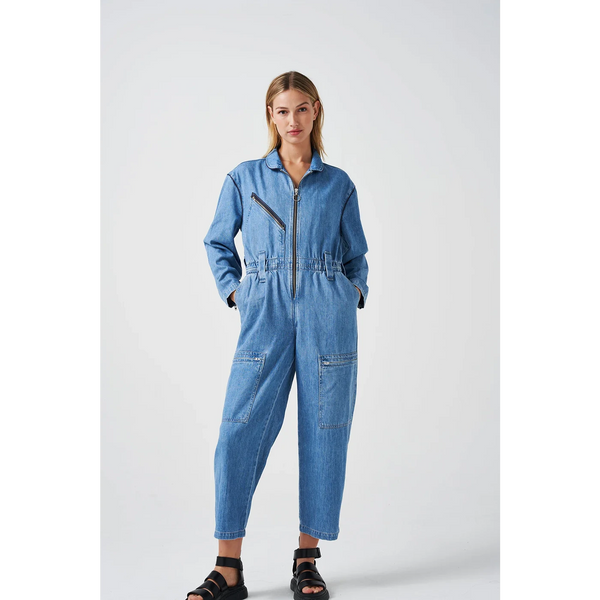 Vintage Denim Light Blue Denim Jumpsuit | Montivo Pakistan