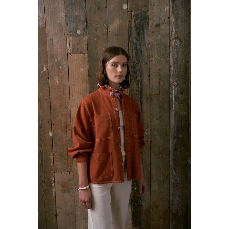Rust Oversized Denim Shirt | Montivo Pakistan