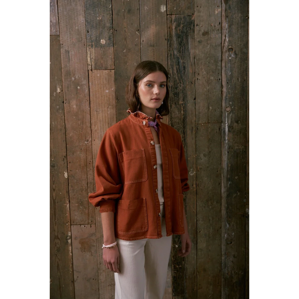 Rust Oversized Denim Shirt | Montivo Pakistan