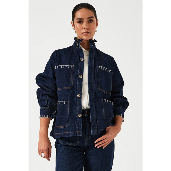 Dark Blue Oversized Denim Shirt | Montivo Pakistan