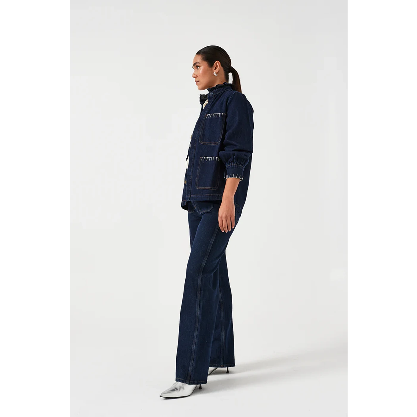 Dark Blue Oversized Denim Shirt | Montivo Pakistan