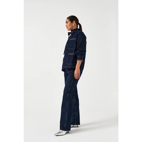 Dark Blue Oversized Denim Shirt | Montivo Pakistan