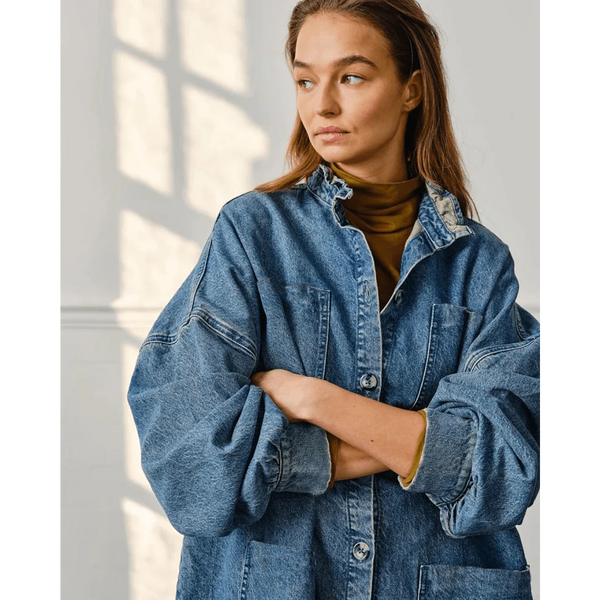 Vintage Blue Oversized Denim Shirt | Montivo Pakistan