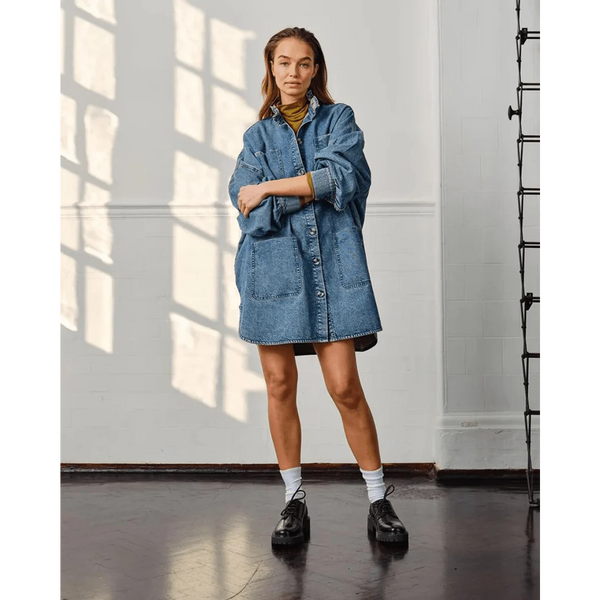 Vintage Blue Oversized Denim Shirt | Montivo Pakistan