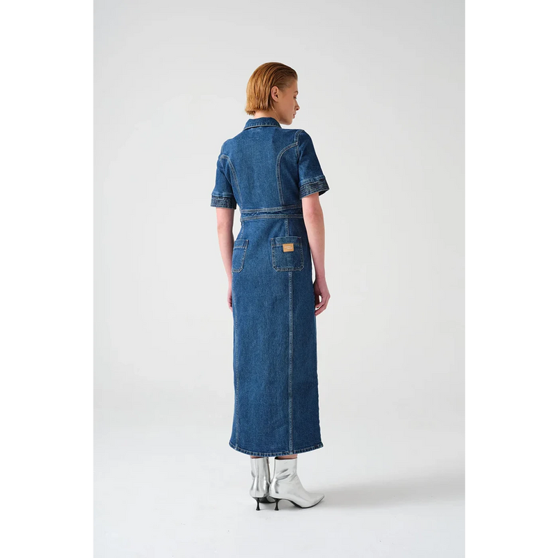 Mid Blue Denim Long Dress | Montivo Pakistan