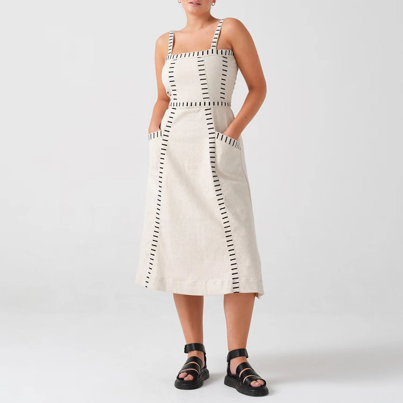 White Maxi Strap Dress | Montivo Pakistan