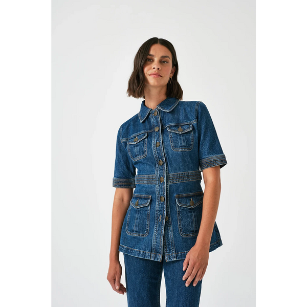 Blue Short Sleeves Denim Shirt | Montivo Pakistan