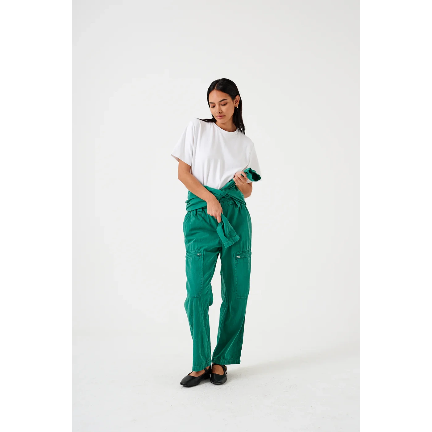 Jade Green Denim Long Jumpsuit | Montivo Pakistan