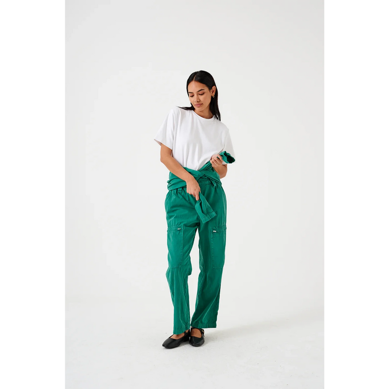 Jade Green Denim Long Jumpsuit | Montivo Pakistan