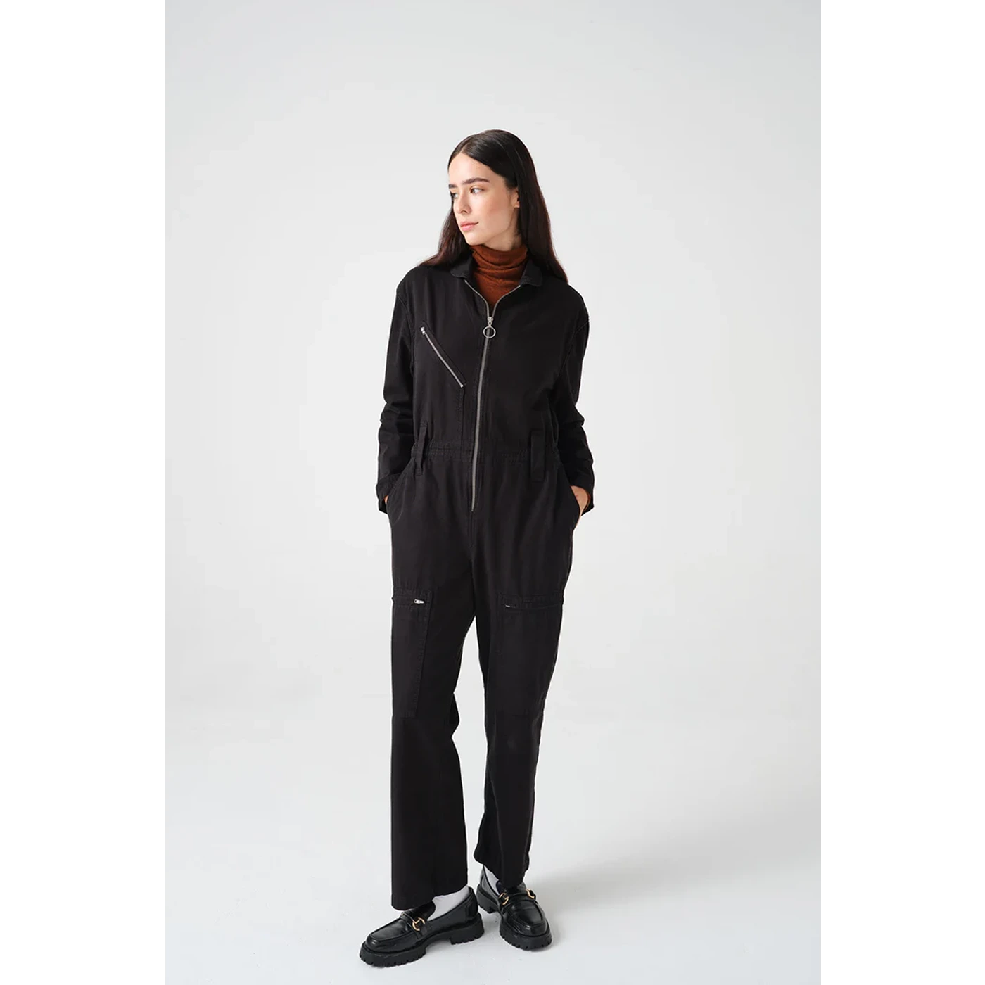 Black Denim Long Jumpsuit | Montivo Pakistan