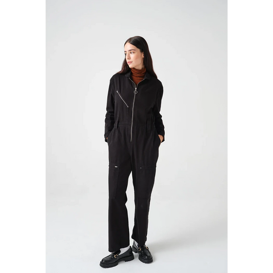 Black Denim Long Jumpsuit | Montivo Pakistan