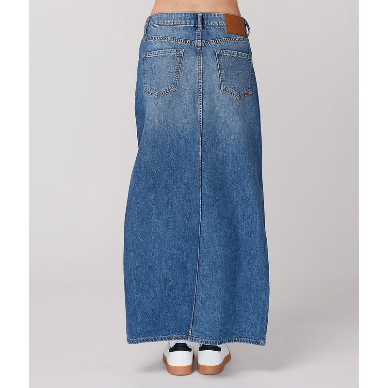 Mid Blue Front Slit Denim Skirt | Montivo Pakistan