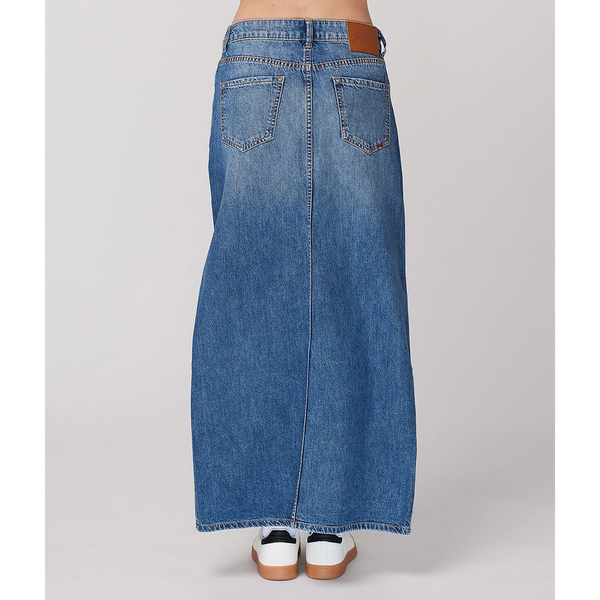 Mid Blue Front Slit Denim Skirt | Montivo Pakistan