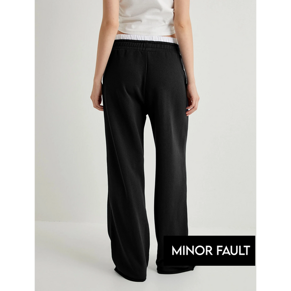 (Minor Fault) Black Boxer Belt Wide Leg Trousers | Montivo Pakistan
