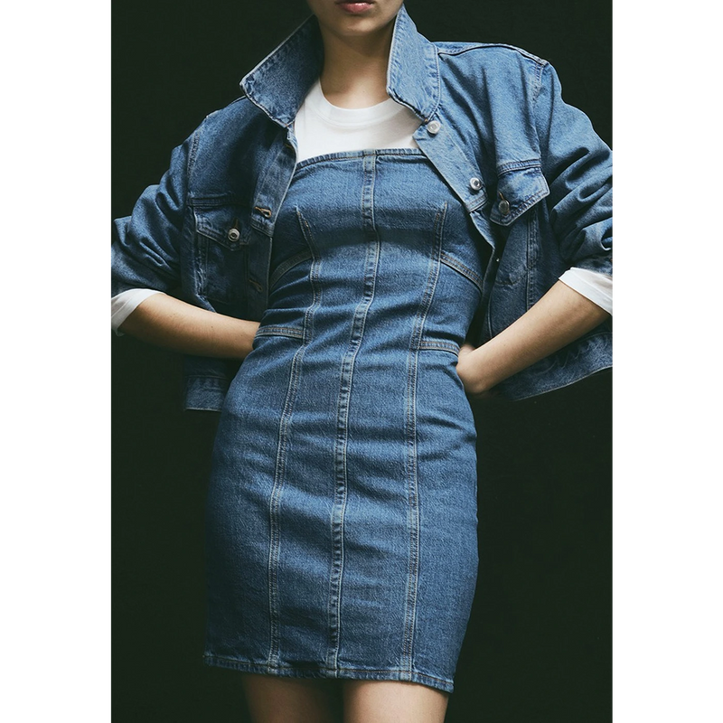 HM Denim Bandeau Dress | Montivo Pakistan