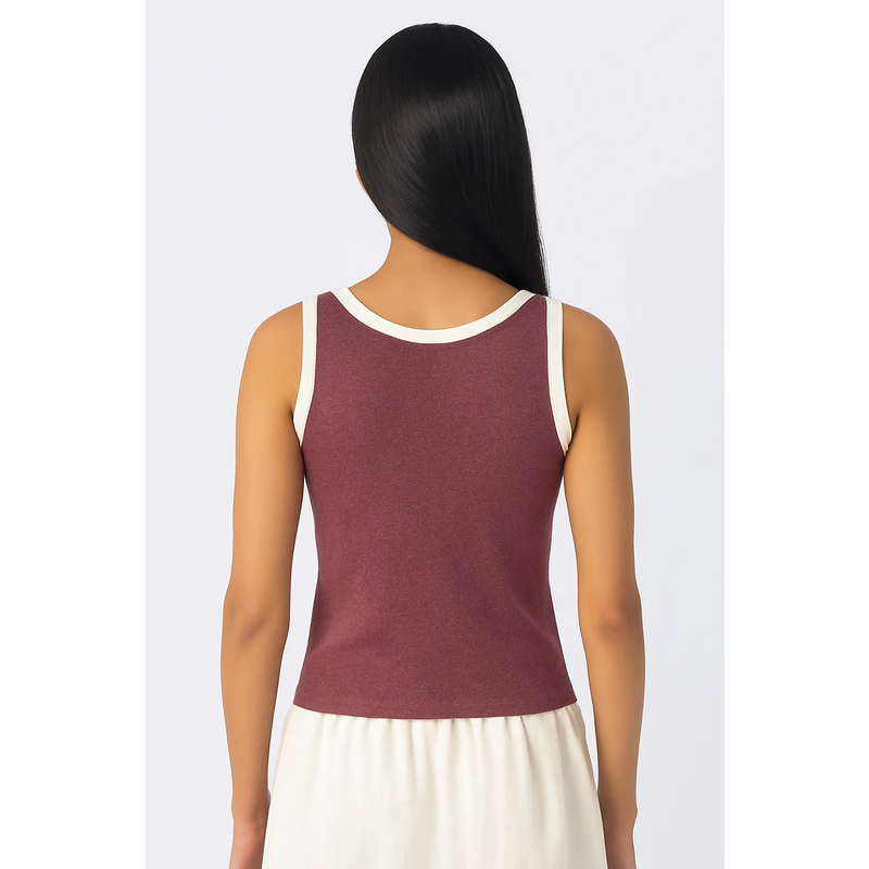 Burgundy Melange Tank Top | Montivo Pakistan