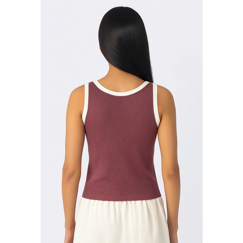 Burgundy Melange Tank Top | Montivo Pakistan