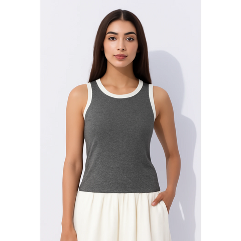Grey Melange Tank Top | Montivo Pakistan