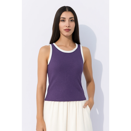 Purple Violet Melange Tank Top | Montivo Pakistan
