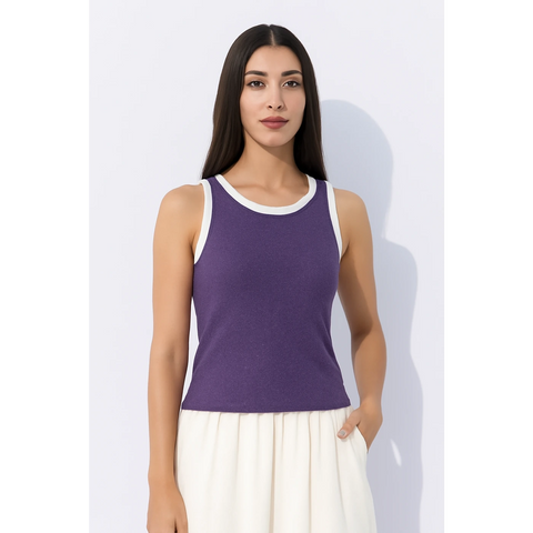 Purple Violet Melange Tank Top | Montivo Pakistan