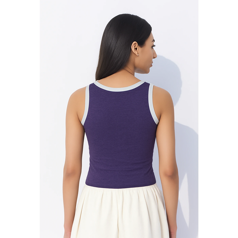 Purple Violet Melange Tank Top | Montivo Pakistan