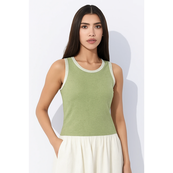 Light Green Melange Tank Top | Montivo Pakistan