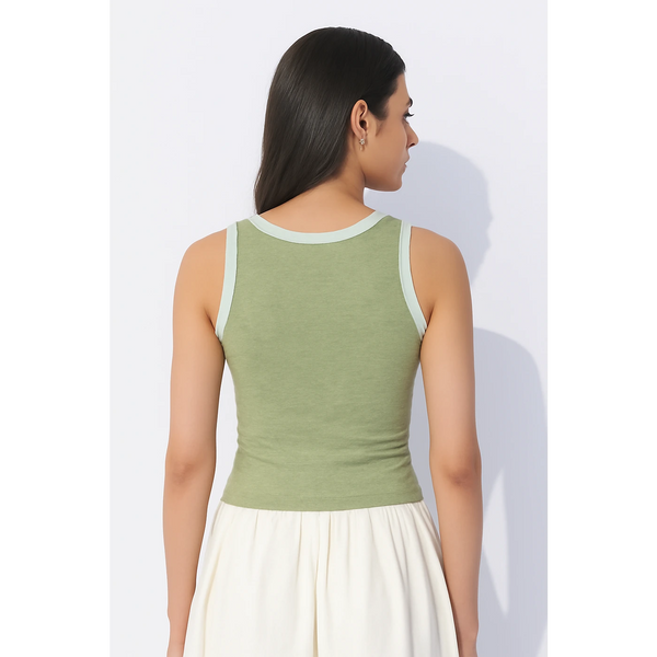Light Green Melange Tank Top | Montivo Pakistan