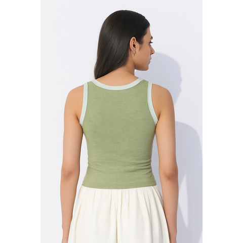 Light Green Melange Tank Top | Montivo Pakistan