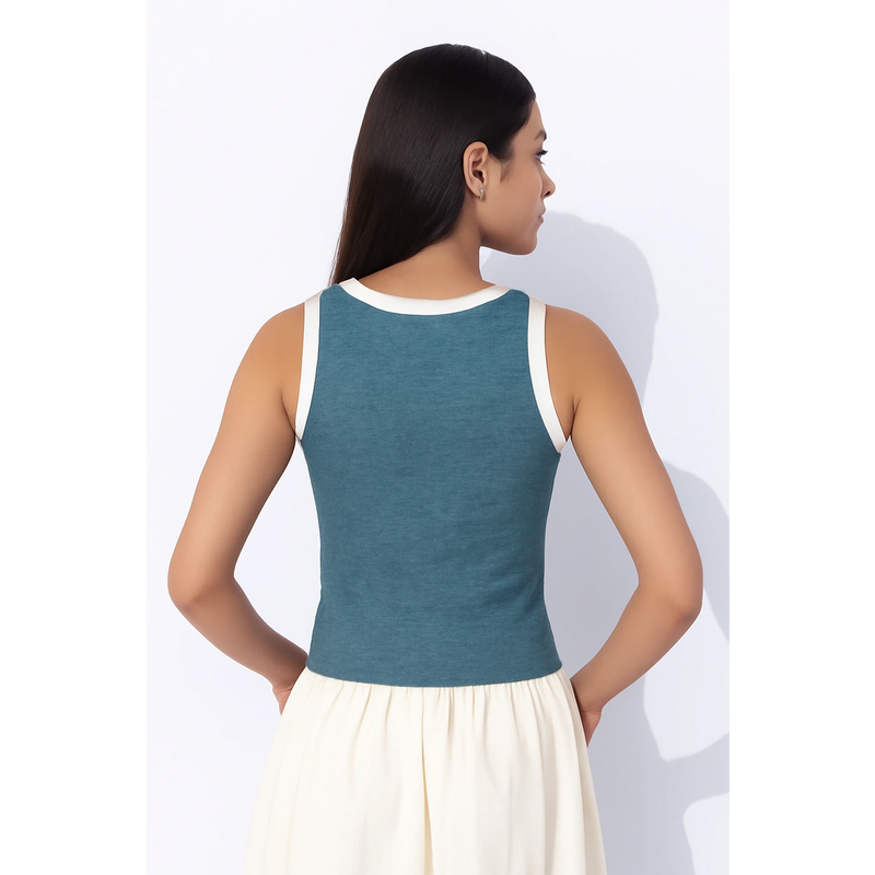 Light Blue Melange Tank Top | Montivo Pakistan