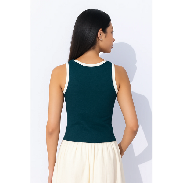 Teal Blue Melange Tank Top | Montivo Pakistan