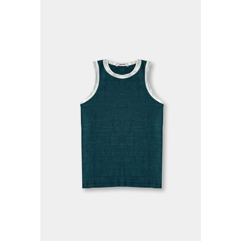 Teal Blue Melange Tank Top | Montivo Pakistan
