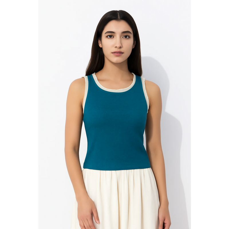Royal Blue Melange Tank Top | Montivo Pakistan