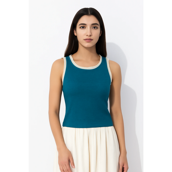 Royal Blue Melange Tank Top | Montivo Pakistan