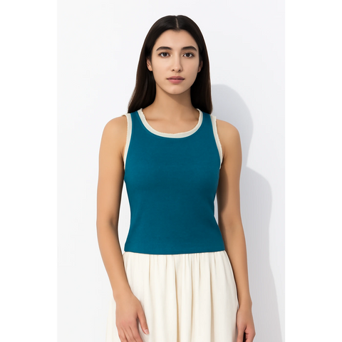 Royal Blue Melange Tank Top | Montivo Pakistan