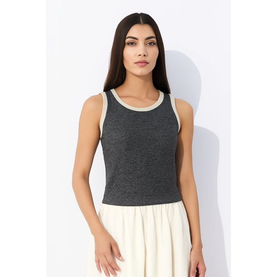 Charcoal Melange Tank Top | Montivo Pakistan