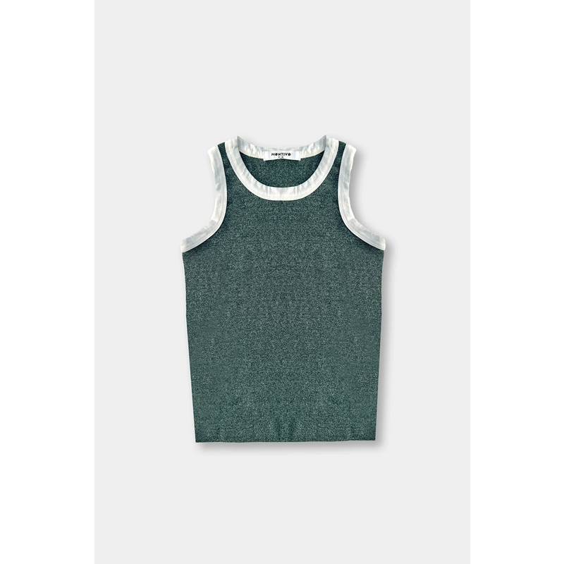 Dark Green Melange Tank Top | Montivo Pakistan