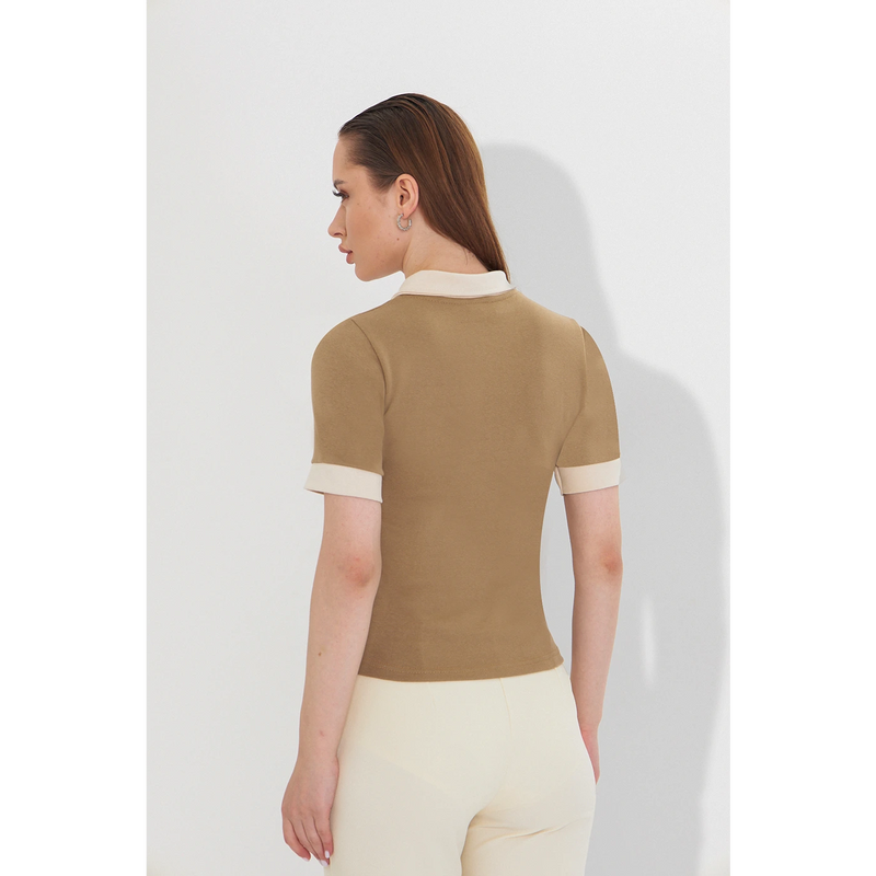 Mud Contrast Trim Button Polo | Montivo Pakistan