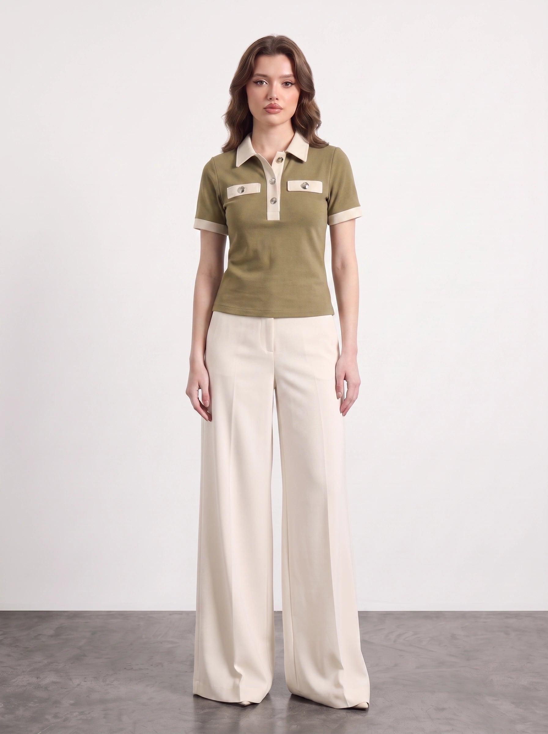 Mud Contrast Trim Button Polo | Montivo Pakistan
