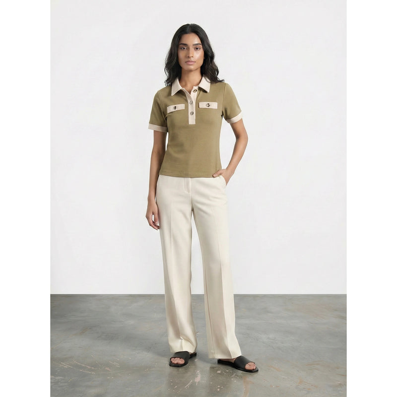 Mud Contrast Trim Button Polo | Montivo Pakistan