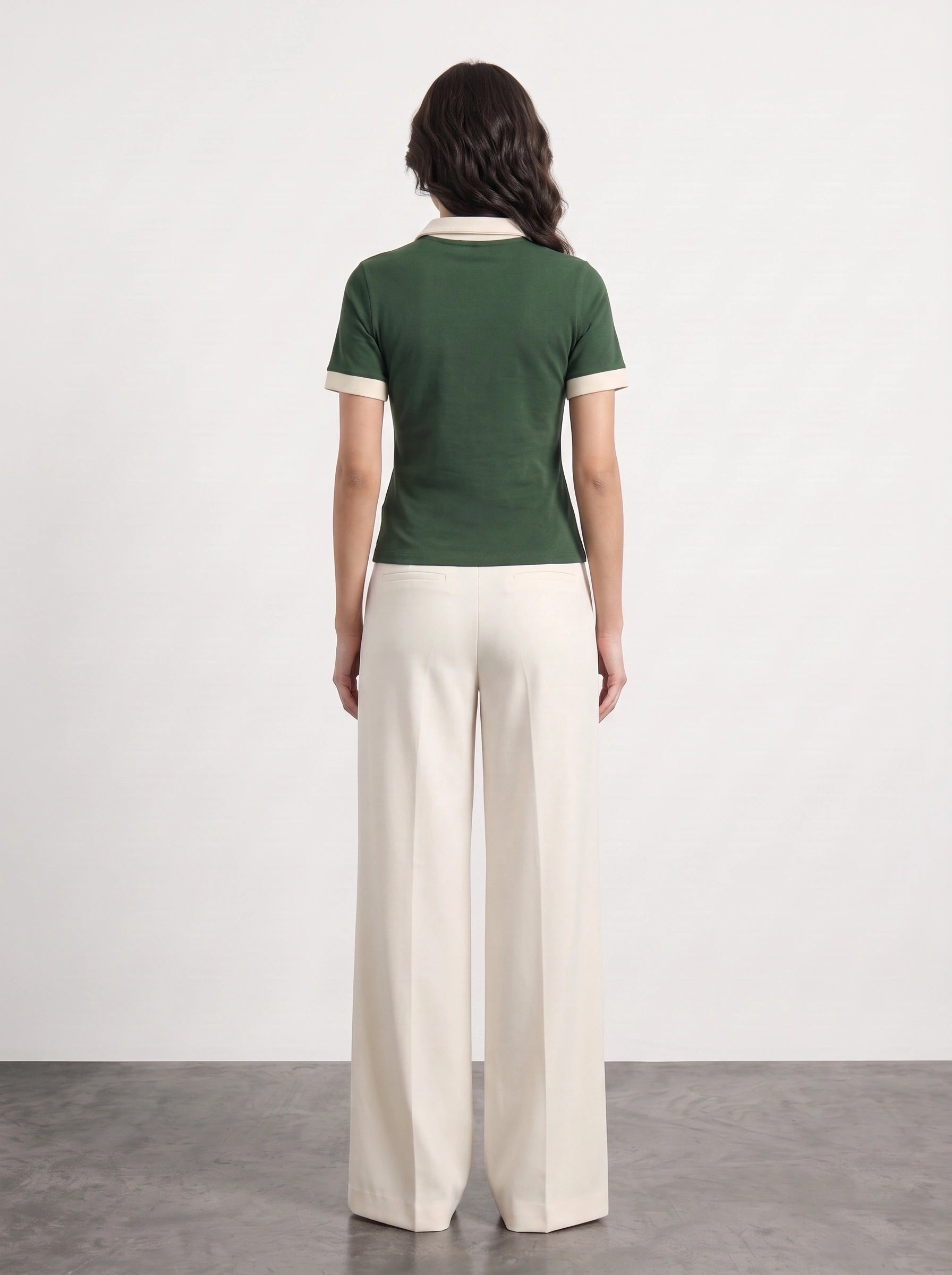 Green Contrast Trim Button Polo | Montivo Pakistan