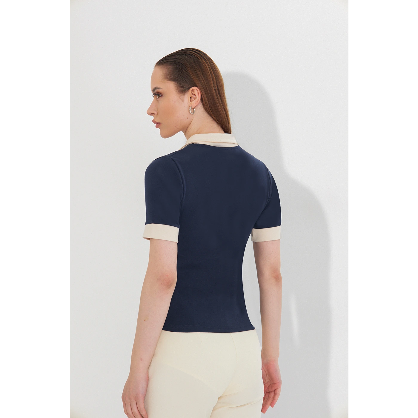 Blue Contrast Trim Button Polo | Montivo Pakistan